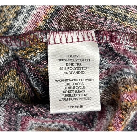 Rebecca Malone Women's XL Knit Blouse Zig Zag Pink Red Brown‎ Boho Colorful - Picture 7 of 7